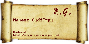 Manesz György névjegykártya